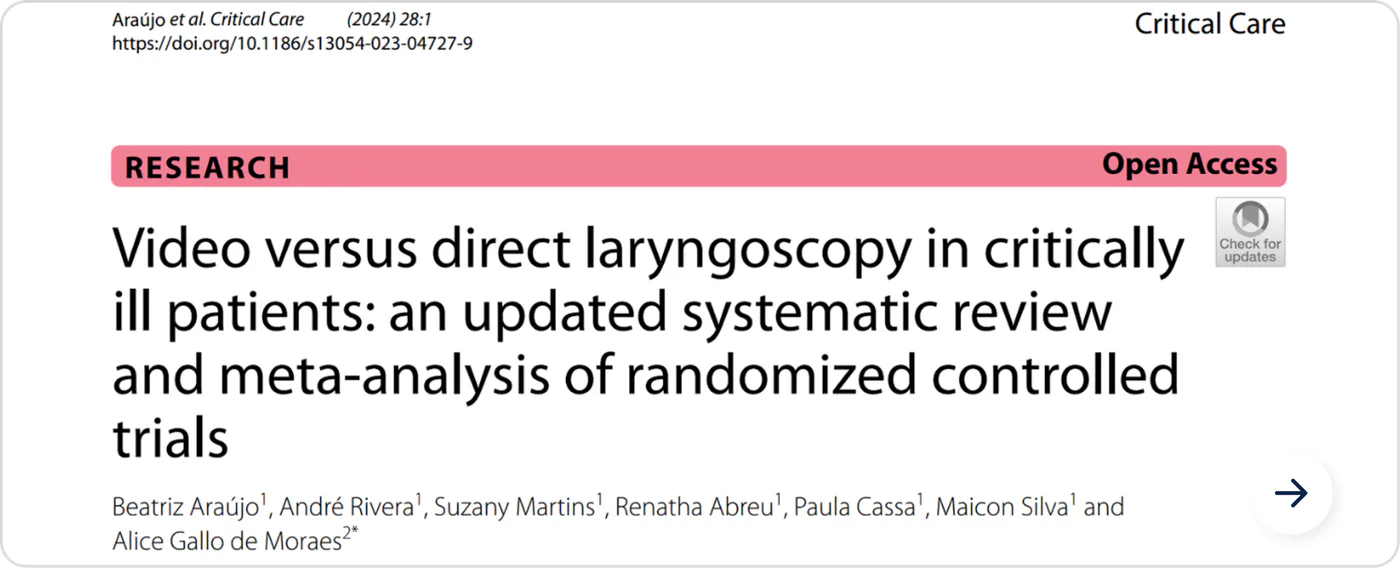 Video versus direct laryngoscopy in critically ill patients — Critical Care